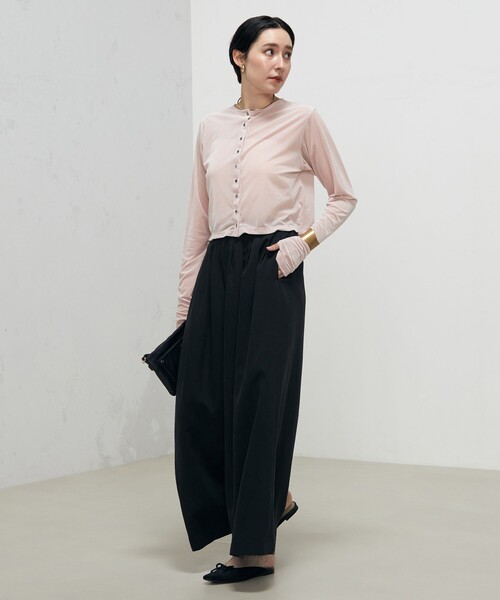 NOLLEY’S（ノーリーズ）の「シアーベロア2WAYカーディガン（カーディガン/ボレロ・レディース・ベビーピンク/ネイビー/ブラック・FREE）」の5枚目の写真