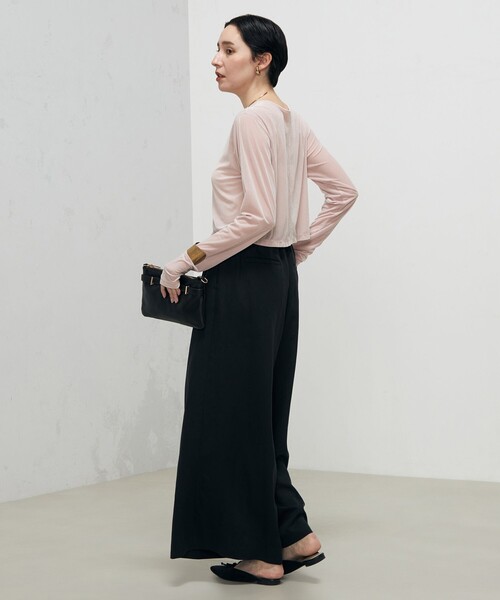 NOLLEY’S（ノーリーズ）の「シアーベロア2WAYカーディガン（カーディガン/ボレロ・レディース・ベビーピンク/ネイビー/ブラック・FREE）」の6枚目の写真