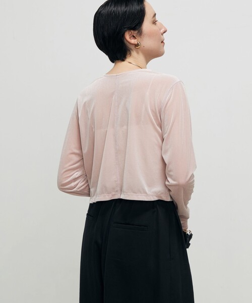 NOLLEY’S（ノーリーズ）の「シアーベロア2WAYカーディガン（カーディガン/ボレロ・レディース・ベビーピンク/ネイビー/ブラック・FREE）」の16枚目の写真