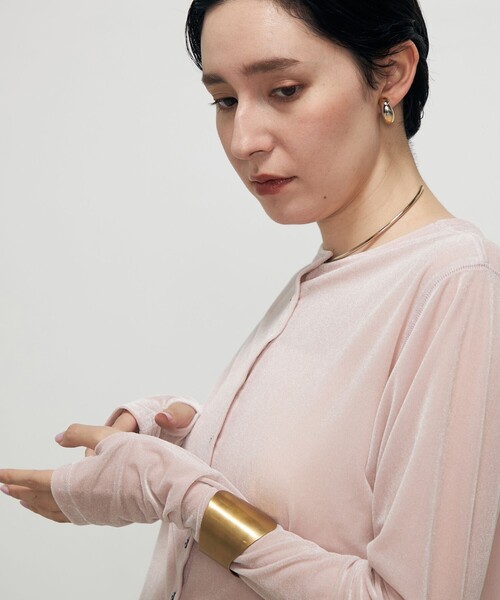 NOLLEY’S（ノーリーズ）の「シアーベロア2WAYカーディガン（カーディガン/ボレロ・レディース・ベビーピンク/ネイビー/ブラック・FREE）」の19枚目の写真