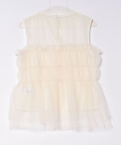 MAISON BREEZE（メゾンブリーズ）の「【MAISON BREEZE】オーガンジー×チュール シャーリングノースリーブPO DTK（タンクトップ・レディース・ホワイト/ブラック/グレー・FREE）」の11枚目の写真