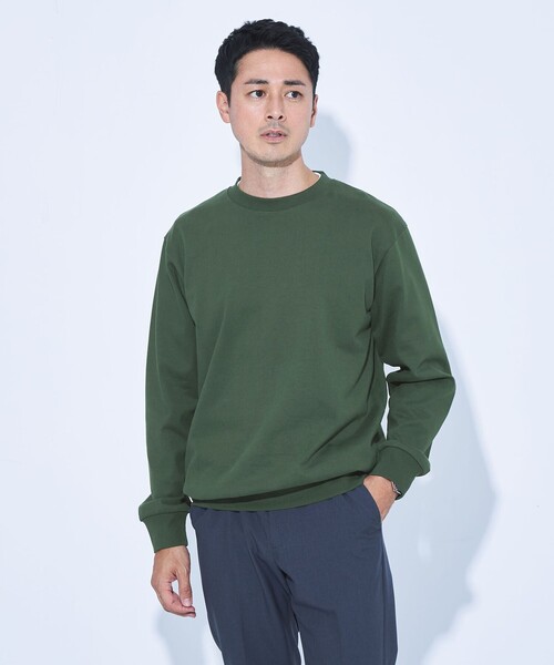 green label relaxing（グリーンレーベルリラクシング）の「【WEB限定】JUST fit スウェット ロンT 長袖 カットソー（Tシャツ/カットソー・メンズ・ブラック/ナチュラル/ダークグリーン/ダークグレー/ネイビー・S/M/L/XL）」の6枚目の写真