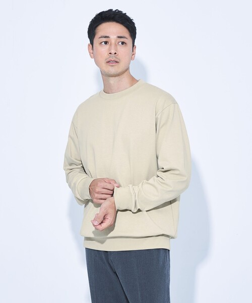 green label relaxing（グリーンレーベルリラクシング）の「【WEB限定】JUST fit スウェット ロンT 長袖 カットソー（Tシャツ/カットソー・メンズ・ブラック/ナチュラル/ダークグリーン/ダークグレー/ネイビー・S/M/L/XL）」の7枚目の写真
