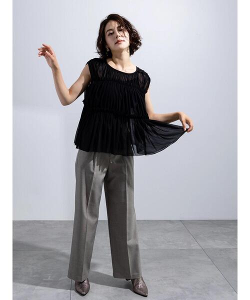 Te chichi（テチチ）の「2WAYチュールティアードレイヤートップス（シャツ/ブラウス・レディース・ブラウン/グレー/ブラック・F）」の10枚目の写真