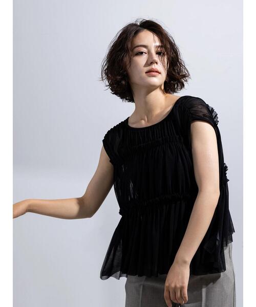 Te chichi（テチチ）の「2WAYチュールティアードレイヤートップス（シャツ/ブラウス・レディース・ブラウン/グレー/ブラック・F）」の6枚目の写真