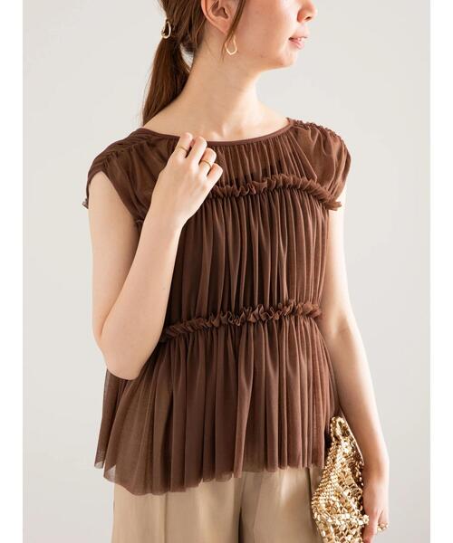 Te chichi（テチチ）の「2WAYチュールティアードレイヤートップス（シャツ/ブラウス・レディース・ブラウン/グレー/ブラック・F）」の22枚目の写真