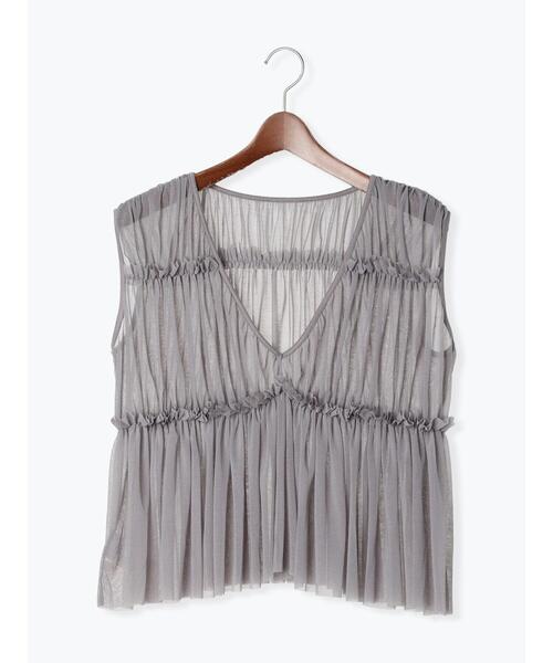 Te chichi（テチチ）の「2WAYチュールティアードレイヤートップス（シャツ/ブラウス・レディース・ブラウン/グレー/ブラック・F）」の14枚目の写真