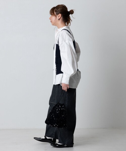 FREAK'S STORE（フリークスストア）の「マルチWAYボタンニットビスチェ/ニットキャミ（ニット/セーター・レディース・ネイビー/ライトグレー・ﾌﾘ-）」の13枚目の写真