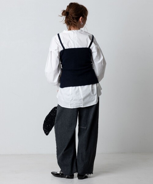 FREAK'S STORE（フリークスストア）の「マルチWAYボタンニットビスチェ/ニットキャミ（ニット/セーター・レディース・ネイビー/ライトグレー・ﾌﾘ-）」の14枚目の写真