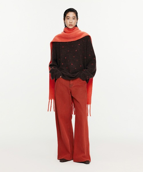 JNBY（ジェーエヌビーワイ）の「Versatile Fringe Scarf / フリンジスカーフ（ストール/ショール・レディース・グレー/レッド/ベージュ・ONE SIZE）」の17枚目の写真