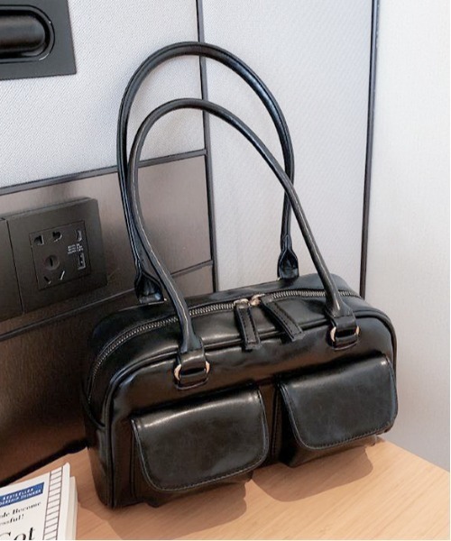 韓国デザイン キャンバスハンドバッグ ボーリングBAG レザー 予約販売】韓国デザイン キャンバスハンドバッグ ボーリングBAG