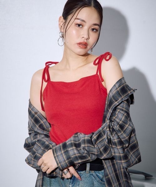 PBLIM（ページボーイリム）の「PBLIM/カップツキリボンキャミ（キャミソール・レディース・ブラック/グレー/レッド・FREE）」の3枚目の写真