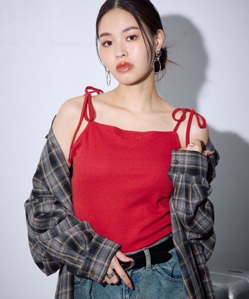 PBLIM（ページボーイリム）の「PBLIM/カップツキリボンキャミ（キャミソール・レディース・ブラック/グレー/レッド・FREE）」の5枚目の写真