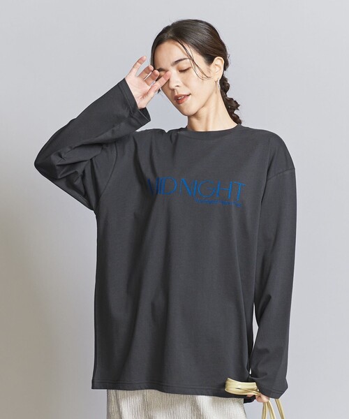 BEAUTY&YOUTH UNITED ARROWS（ビューティーアンドユースユナイテッドアローズ）の「MID NIGHT ロングスリーブTシャツ（Tシャツ/カットソー・レディース・ダークグレー/ホワイト・FREE）」の7枚目の写真