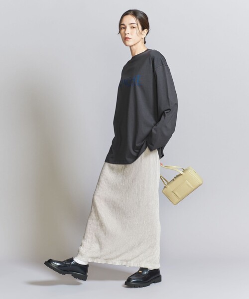 BEAUTY&YOUTH UNITED ARROWS（ビューティーアンドユースユナイテッドアローズ）の「MID NIGHT ロングスリーブTシャツ（Tシャツ/カットソー・レディース・ダークグレー/ホワイト・FREE）」の8枚目の写真