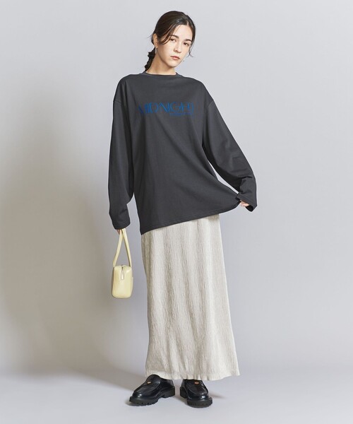 BEAUTY&YOUTH UNITED ARROWS（ビューティーアンドユースユナイテッドアローズ）の「MID NIGHT ロングスリーブTシャツ（Tシャツ/カットソー・レディース・ダークグレー/ホワイト・FREE）」の9枚目の写真