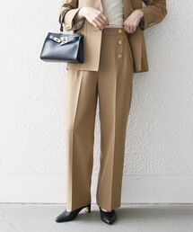 SHIPS any | SHIPS any:〈手洗い可能〉ウールライク フロント ボタン ロング パンツ ［NAVY BLUE］(スラックス)