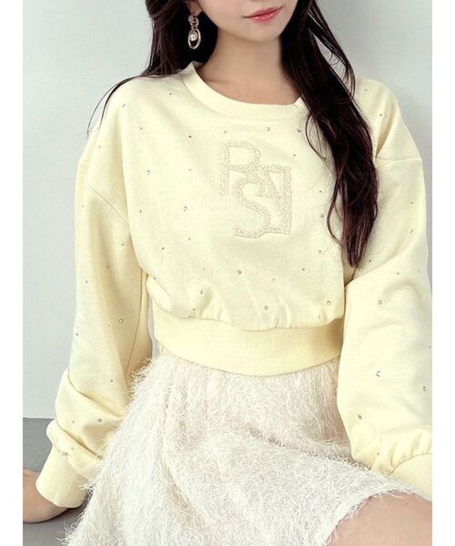 RESEXXY（リゼクシー）の「ビジューポイントロゴスウェット（スウェット・レディース・ブラック/イエロー/ベージュ・FREE）」の3枚目の写真
