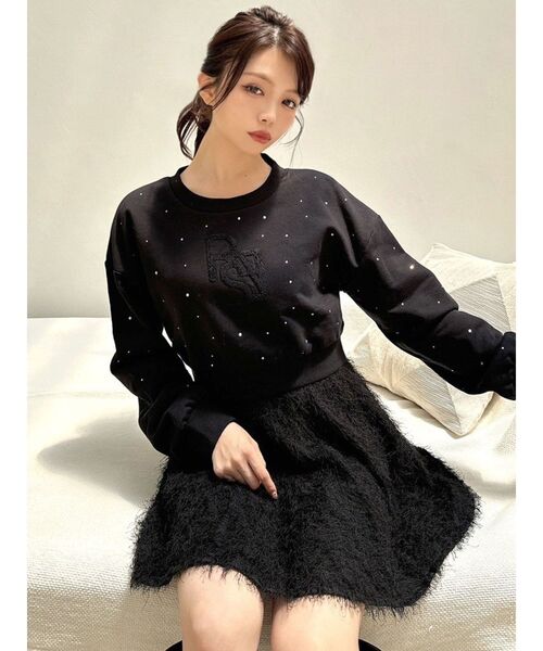 RESEXXY（リゼクシー）の「ビジューポイントロゴスウェット（スウェット・レディース・ブラック/イエロー/ベージュ・FREE）」の5枚目の写真