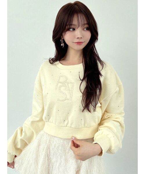 RESEXXY（リゼクシー）の「ビジューポイントロゴスウェット（スウェット・レディース・ブラック/イエロー/ベージュ・FREE）」の9枚目の写真