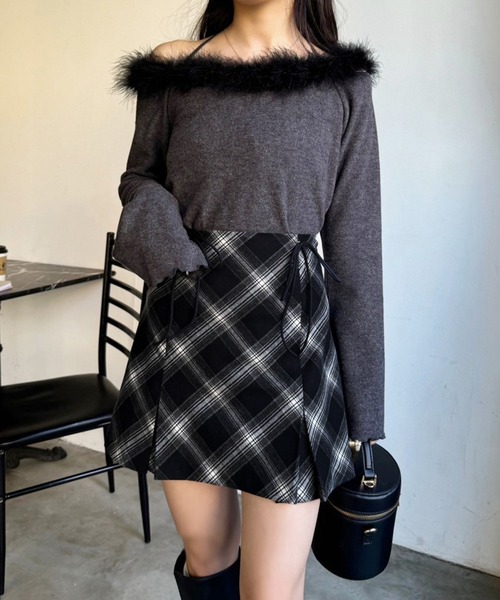 セール】2WAYリボンミニスカート【リボン取り外し可能】（スカート