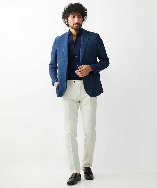 MICHEL KLEIN HOMME (ミッシェルクランオム)の「メッシュテーラードジャケット(テーラードジャケット・メンズ・ネイビー/グレー・MEDIUM/LARGE/X-LARGE)」の3枚目の写真