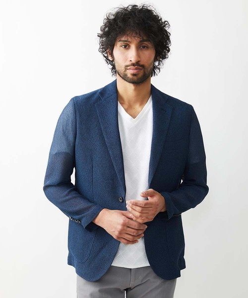 MICHEL KLEIN HOMME (ミッシェルクランオム)の「メッシュテーラードジャケット(テーラードジャケット・メンズ・ネイビー/グレー・MEDIUM/LARGE/X-LARGE)」の4枚目の写真