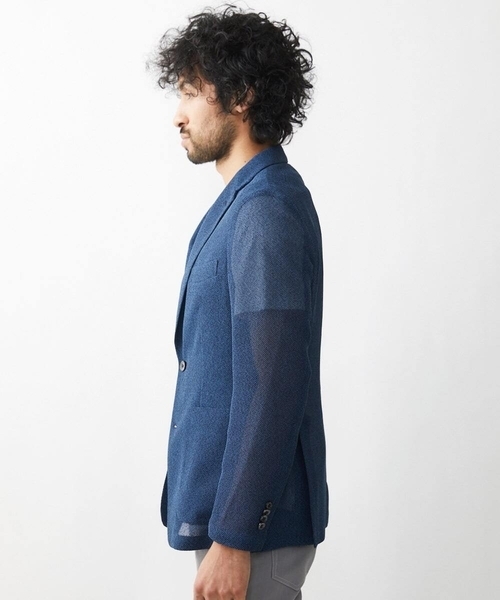 MICHEL KLEIN HOMME (ミッシェルクランオム)の「メッシュテーラードジャケット(テーラードジャケット・メンズ・ネイビー/グレー・MEDIUM/LARGE/X-LARGE)」の6枚目の写真