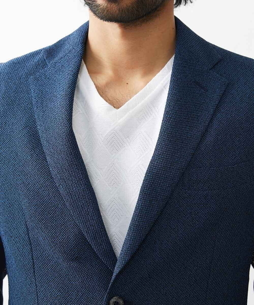 MICHEL KLEIN HOMME (ミッシェルクランオム)の「メッシュテーラードジャケット(テーラードジャケット・メンズ・ネイビー/グレー・MEDIUM/LARGE/X-LARGE)」の8枚目の写真