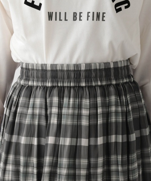 GLOBAL WORK Smile Seed Store（グローバルワーク スマイルシードストア）の「シャイニーフレアチェックスカート/138933（スカート・レディース・ベージュ/ブラウン/チャコール・MEDIUM/X-LARGE/SMALL/LARGE）」の10枚目の写真