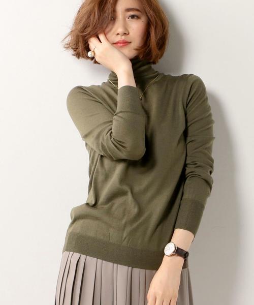 UNITED ARROWS(ユナイテッドアローズ)の「UBBT W/SI/CA タートルニット◆(ニット/セーター・レディース・オフホワイト/ブラック/ダークグレー/オリーブ/グレー/ベージュ・フリー)」の6枚目の写真