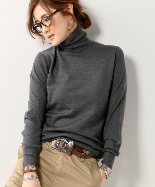 UNITED ARROWS(ユナイテッドアローズ)の「UBBT W/SI/CA タートルニット◆(ニット/セーター・レディース・オフホワイト/ブラック/ダークグレー/オリーブ/グレー/ベージュ・フリー)」の4枚目の写真