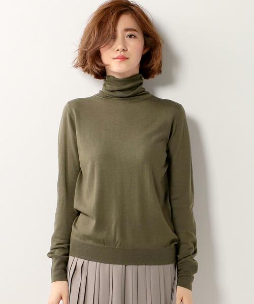 UNITED ARROWS(ユナイテッドアローズ)の「UBBT W/SI/CA タートルニット◆(ニット/セーター・レディース・オフホワイト/ブラック/ダークグレー/オリーブ/グレー/ベージュ・フリー)」の8枚目の写真