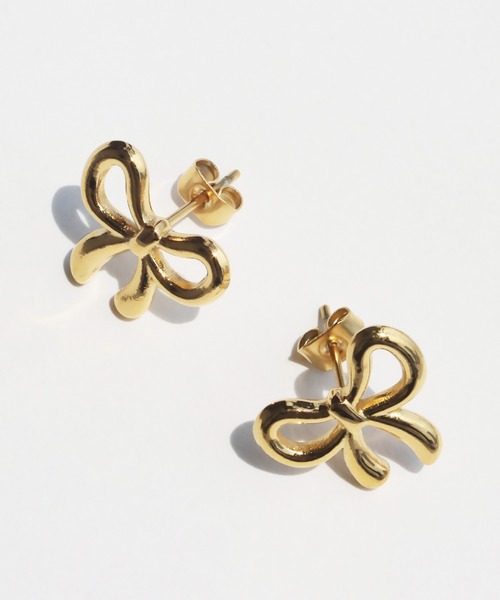 abaskdesign(アバスクデザイン)の「金属アレルギー対応 変形リボンステンレスピアス(ピアス(両耳用)・レディース・シルバー/ゴールド・FREE)」の12枚目の写真
