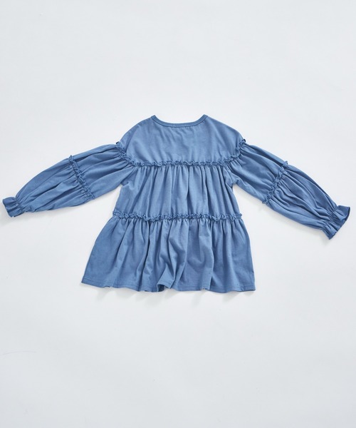 綿100%】メロー カットソー ティアード 長袖チュニック（Tシャツ