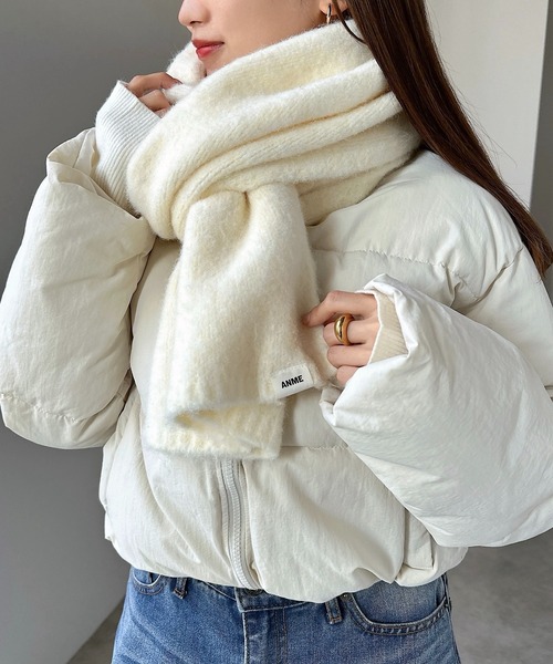 セール】【新色追加】ウール混モヘアライクロングマフラー（マフラー