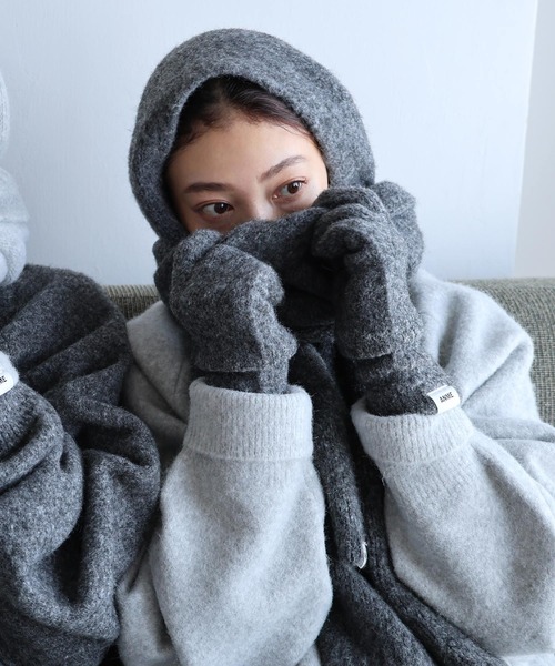 セール】【新色追加】ウール混モヘアライクロングマフラー（マフラー