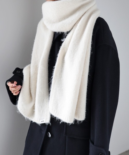 セール】【新色追加】ウール混モヘアライクロングマフラー（マフラー