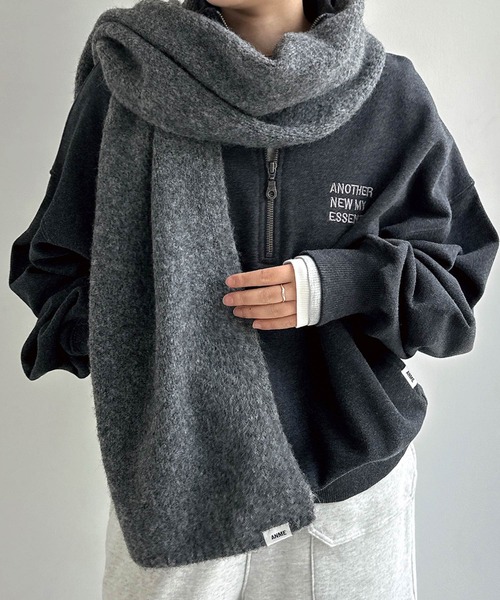 セール】【新色追加】ウール混モヘアライクロングマフラー（マフラー