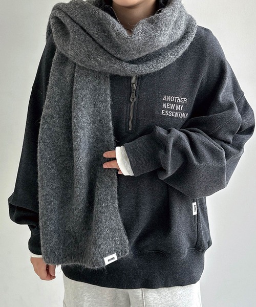 セール】【新色追加】ウール混モヘアライクロングマフラー（マフラー