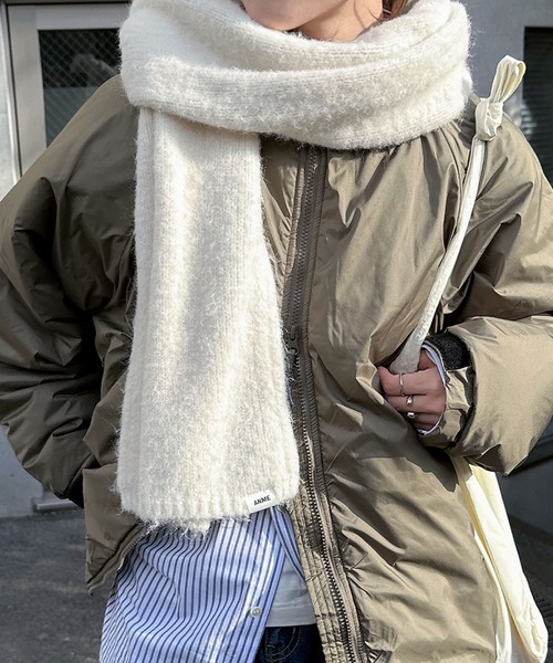 セール】【新色追加】ウール混モヘアライクロングマフラー（マフラー