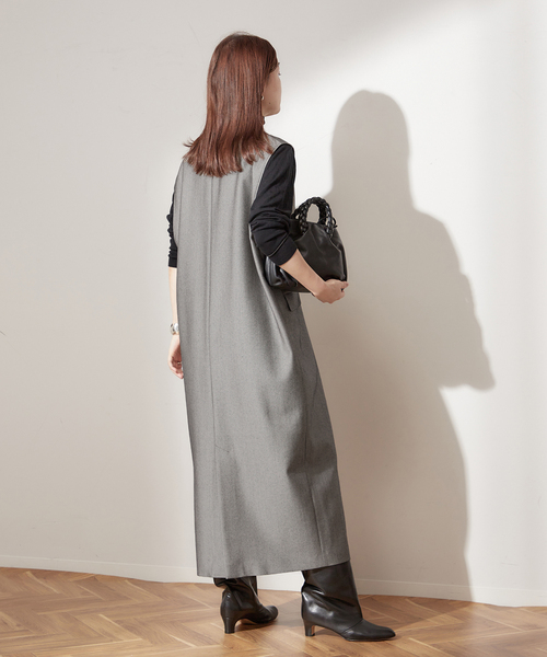 journal standard L'essage(ジャーナルスタンダードレサージュ)の「DRYツイルスリットワンピース(ワンピース・レディース・ブラック/ブラック系その他・FREE)」の7枚目の写真