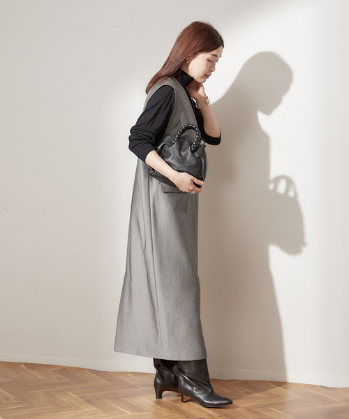 journal standard L'essage(ジャーナルスタンダードレサージュ)の「DRYツイルスリットワンピース(ワンピース・レディース・ブラック/ブラック系その他・FREE)」の8枚目の写真