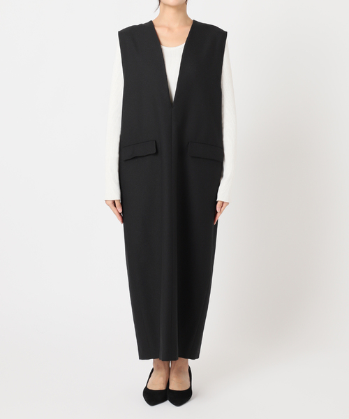 journal standard L'essage(ジャーナルスタンダードレサージュ)の「DRYツイルスリットワンピース(ワンピース・レディース・ブラック/ブラック系その他・FREE)」の9枚目の写真