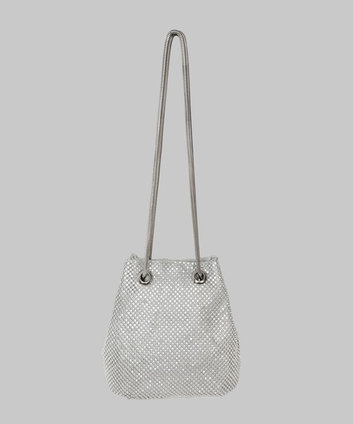 minia（ミニア）の「ラインストーンミニ巾着バッグ ＜ ハンド・ショルダー 2WAY ＞（ショルダーバッグ・レディース・シルバー/ブラック/ゴールド・FREE）」の6枚目の写真