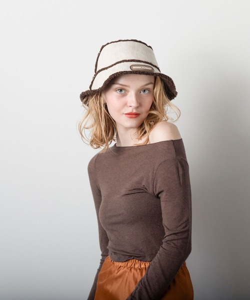 Minnetonka（ミネトンカ）の「【MINNETONKA】ミネトンカ SUEDE BOA REVERSIBLE BUCKET HAT スエード× ボアリバーシブルバケットハット（ハット・レディース・アイボリー/グレー/ブラウン・57-59cm）」の17枚目の写真