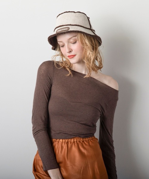 Minnetonka（ミネトンカ）の「【MINNETONKA】ミネトンカ SUEDE BOA REVERSIBLE BUCKET HAT スエード× ボアリバーシブルバケットハット（ハット・レディース・アイボリー/グレー/ブラウン・57-59cm）」の18枚目の写真