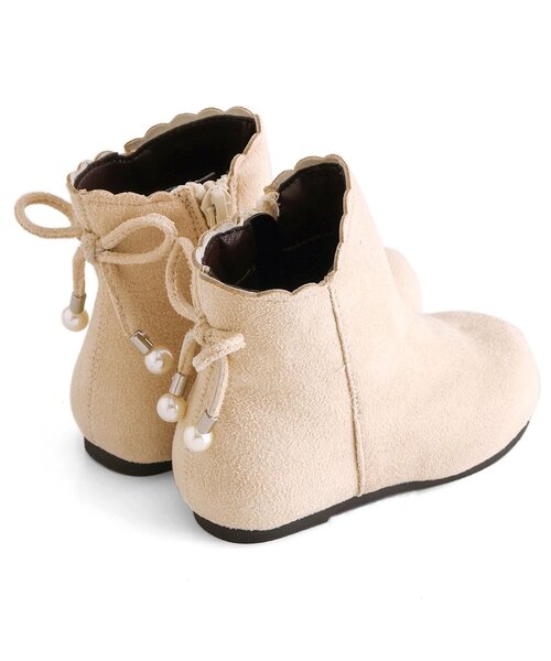 apres les cours（アプレレクール）の「リボンパールショートブーツ（ブーツ・キッズ・ブラウン/ベージュ・14/15 /16/17/18/19）」の14枚目の写真