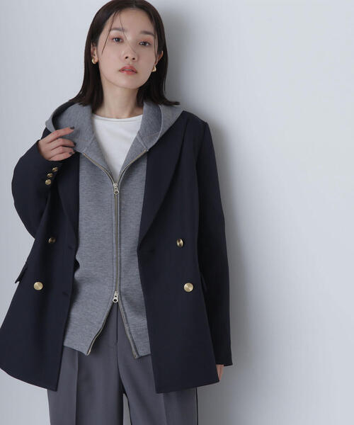 NATURAL BEAUTY BASIC（ナチュラルビューティーベーシック）の「◇ダブルブレストボクシージャケット（テーラードジャケット・レディース・ブラウン系その他/ブラック系その他/ネイビー・SMALL/MEDIUM）」の11枚目の写真