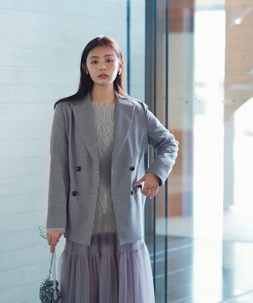 NATURAL BEAUTY BASIC（ナチュラルビューティーベーシック）の「◇ダブルブレストボクシージャケット（テーラードジャケット・レディース・ブラウン系その他/ブラック系その他/ネイビー・SMALL/MEDIUM）」の2枚目の写真